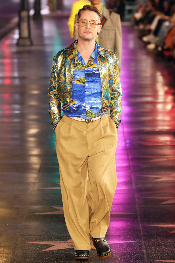 Macauley Culkin Walks the Runway Gucci Parade Hollywood 2021