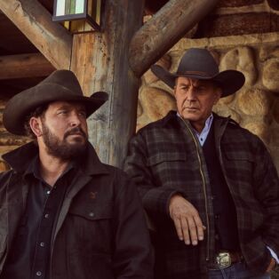Cole Hauser and Kevin Costner in Yellowstone