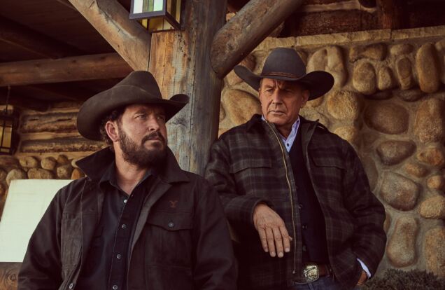 Cole Hauser and Kevin Costner in Yellowstone