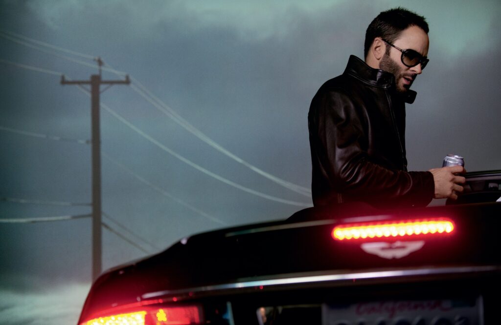 TOM FORD LEANING ON BENTLEY CONVERTIBLE SHOT BY JEFF BURTON