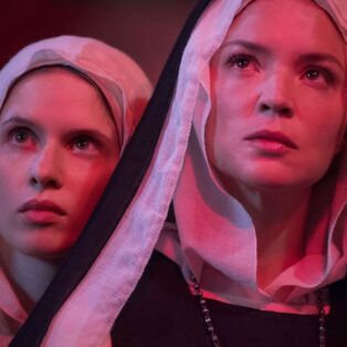 Titular Nun Played by Virginie Efira and her lover fellow Nun Played by Daphne Patakia in Benedetta
