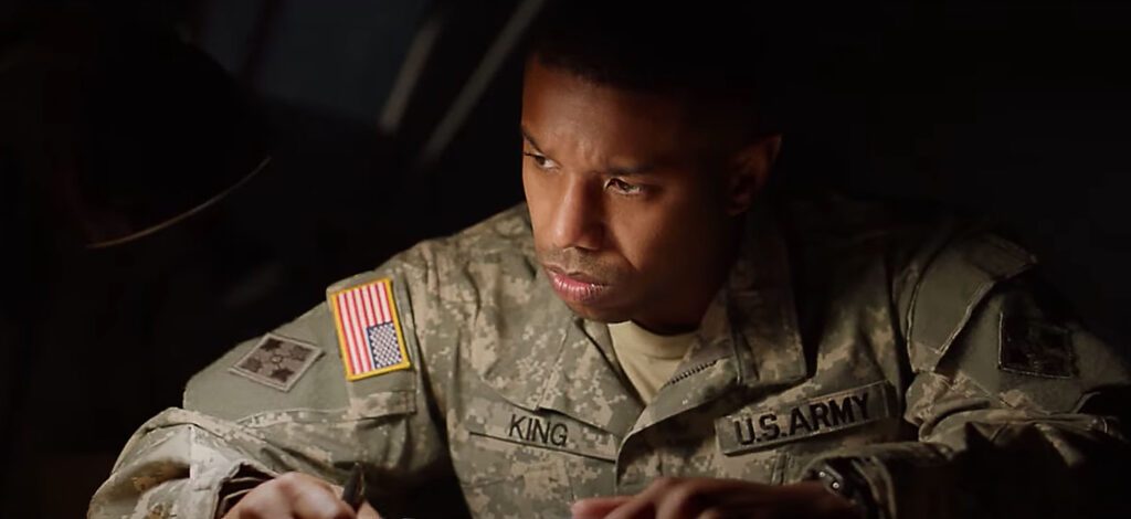 Michael B. Jordan As Sergeant Charles Monroe King in a Journal for Jordan