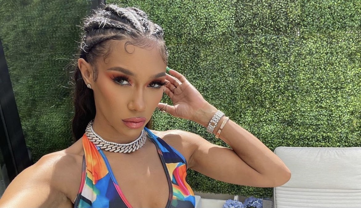 Bia in Jeweled Choker and Tank Top