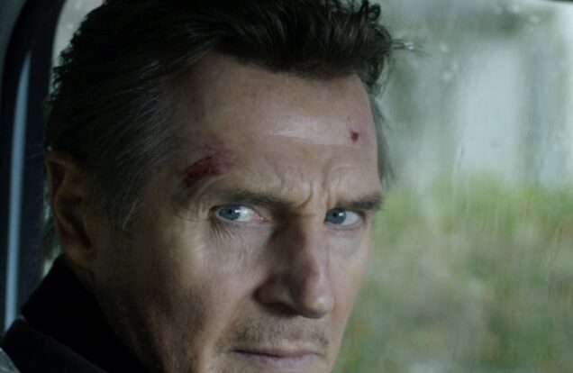 Liam Neeson Blacklight in his car