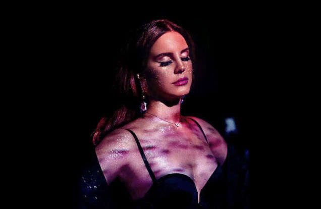 Lana Del Rey Lit With Purple Tint and Shadows