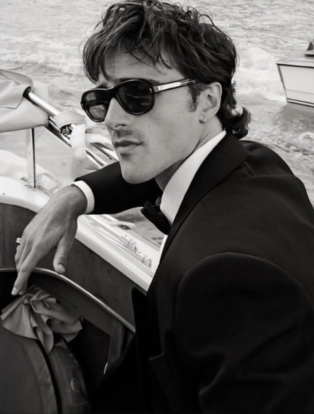 Jacob Elordi on a boat in Venice. Greg Williams