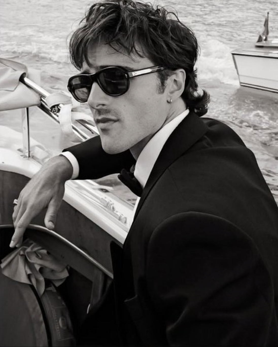 Jacob Elordi on a boat in Venice. Greg Williams