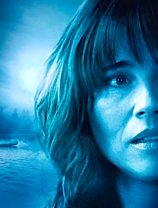 Linda Cardellini in front of lake