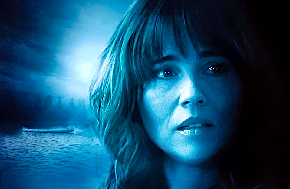 Linda Cardellini in front of lake