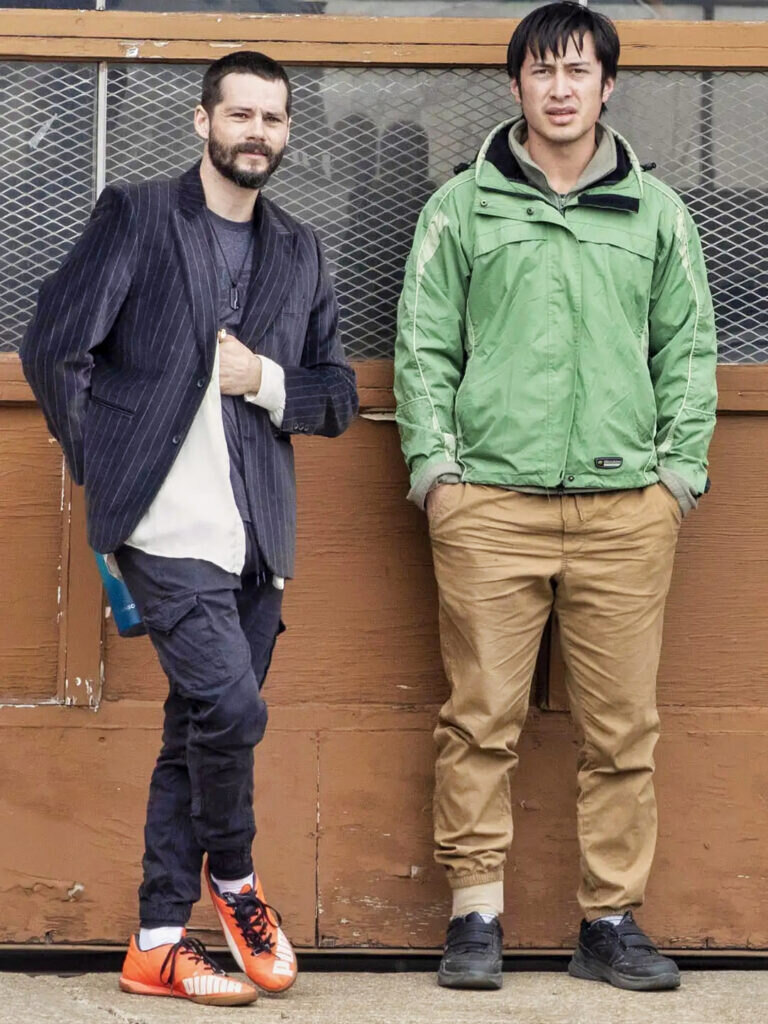 Dylan O'Brien, Hudson Williams on the set of Apparatus